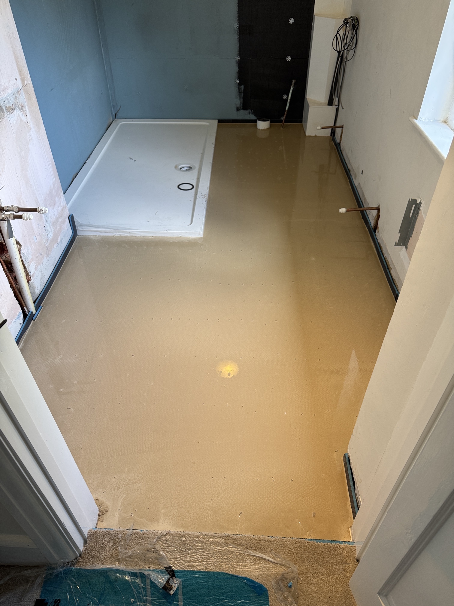 Bathroom refurbishment in progress - preparation work